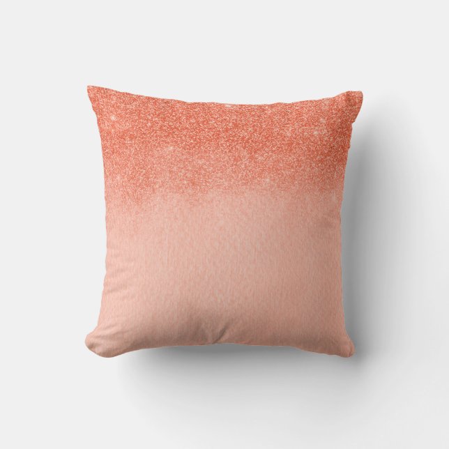 Ombre Pretty Living Coral Peach Pink Colour of 201 Cushion (Front)
