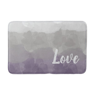 Ombre Purple and Grey Love Graceful Gradient Bath Mat
