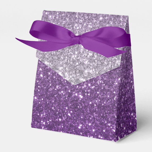Ombre Purple Glitter Look Favour Box (Front Side)