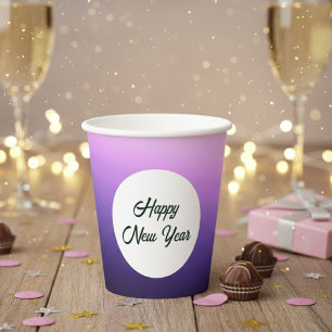 Ombre Purple Paper Cup - Cheers to the New Year!