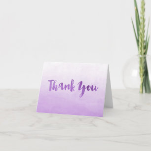 Ombre Purple Watercolor Thank You Card