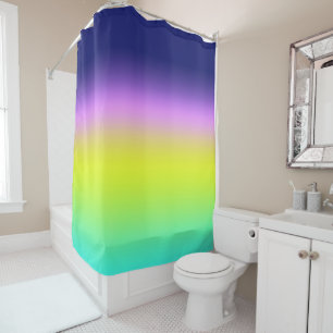 Ombre purple yellow green spring summer colors rig shower curtain