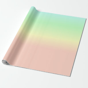 Ombre Rainbow Abstract Pastel Pink Pattern Wrapping Paper