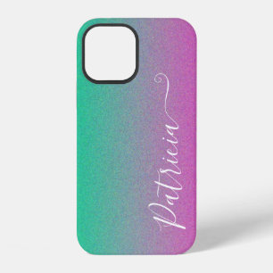 Ombre Rainbow Airbrush Background Customised Name iPhone 12 Case