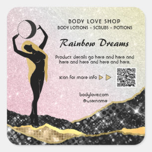 *~* Ombre Rainbow   Goddess Intention Spell AP24 S Square Sticker