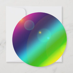 ombre rainbow Invitation Circle