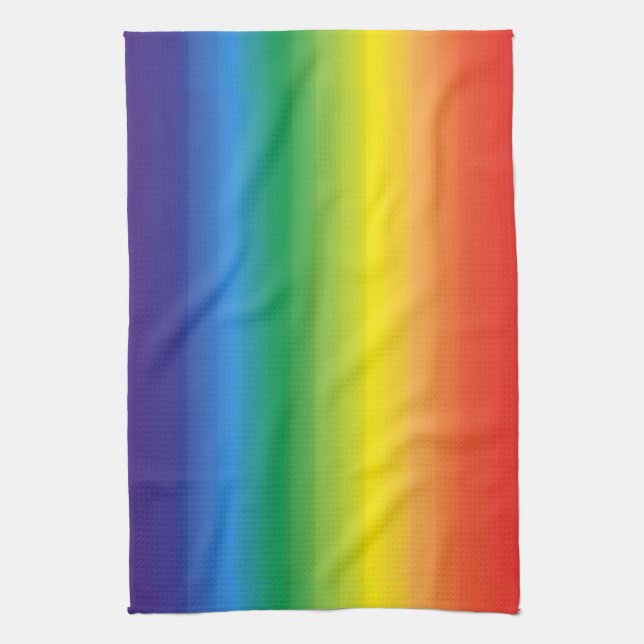 Ombre Rainbow Pride House Flag Tea Towel (Vertical)