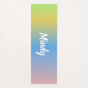 Ombré  Rainbow Yellow Blue Yoga Mat
