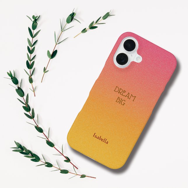 Ombre Red Personalise Quote & Name Iphone Case (Creator Uploaded)