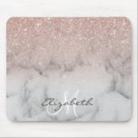 Ombre Rose Gold Glitter Classic Marble Mouse Pad<br><div class="desc">This design does not contain actual glitter or sequins. It may be personalised in the area provided by changing the photo and/or text. Or it can be customised by clicking Personalise this Template and then choosing the click to customise further option and delete or change the colour of the background,...</div>