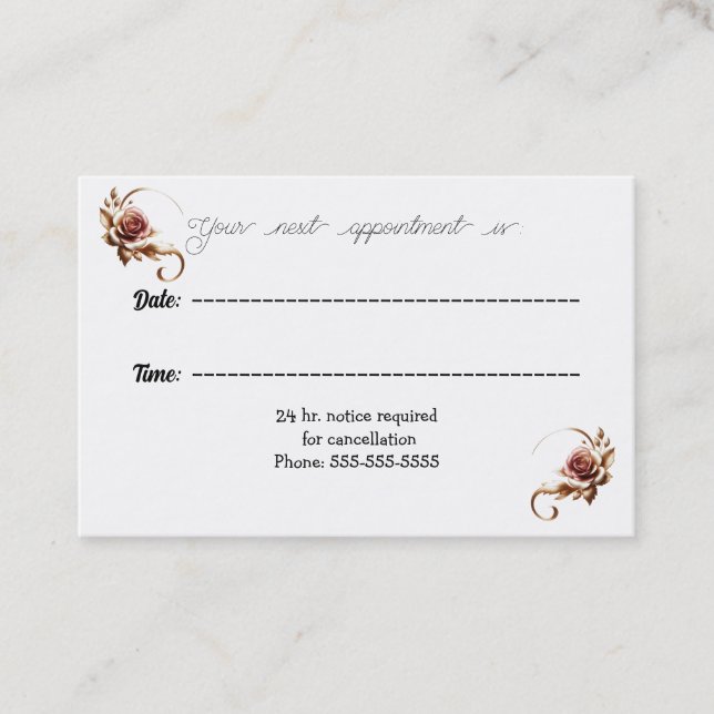 Ombre Rose Gold Medical Appointment Card (Front)