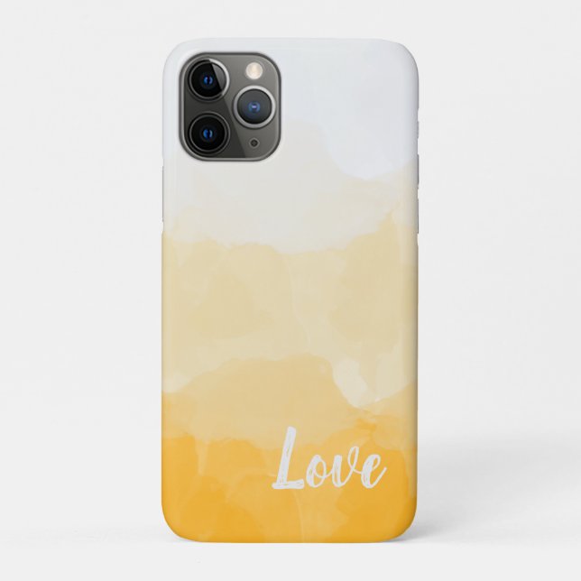 Ombre Saffron and Sunlight Yellow Love Gradient Case-Mate iPhone Case (Back)