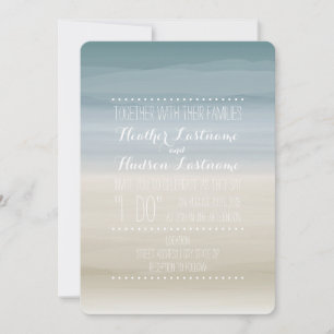 Ombre Shore Beach Wedding Invitation