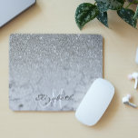 Ombre Silver Glitter Classic Marble Trendy Mouse Pad<br><div class="desc">This design does not contain actual glitter or sequins. It may be personalised in the area provided by changing the photo and/or text. Or it can be customised by clicking Personalise this Template and then choosing the click to customise further option and delete or change the colour of the background,...</div>
