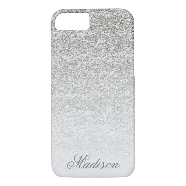 Ombre Silver Glitter iPhone 7 Case (Back)
