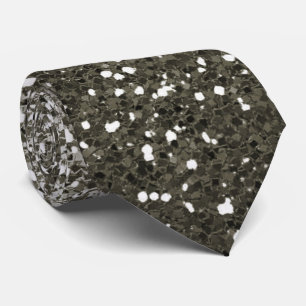 Ombre Silver Glitter Sparkle Elegant Neck Tie