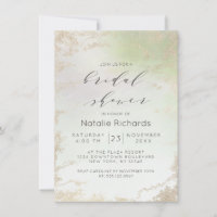 Ombre Spring Green Gold Foil Frosted Bridal Shower