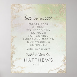 Ombre Spring Green Gold Love is Sweet Wedding Sign