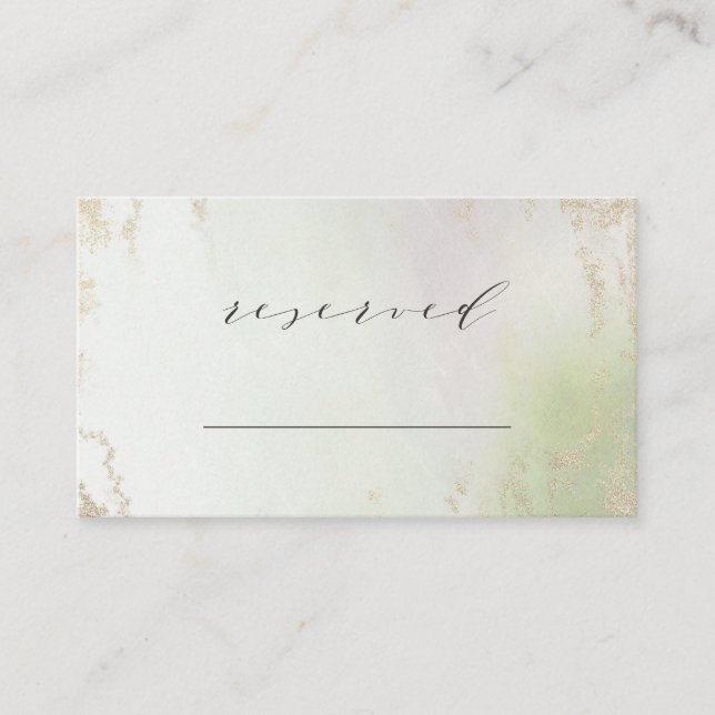 Ombre Spring Green Gold Reserved Seating Wedding Place Card (Front)