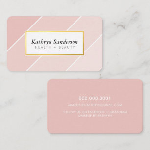 OMBRE STRIPE modern stylish chic cute blush pink Business Card