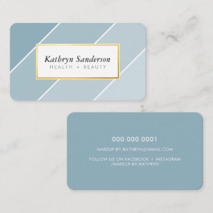 OMBRE STRIPE modern stylish chic cute dusty blue Business Card