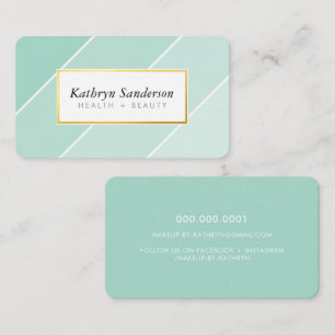 OMBRE STRIPE modern stylish chic cute mint green Business Card