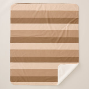 Ombre stripes in coffee brown tones sherpa blanket
