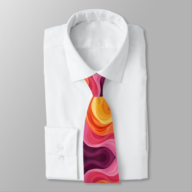 Ombre Style Warm Colours Tie (Tied)