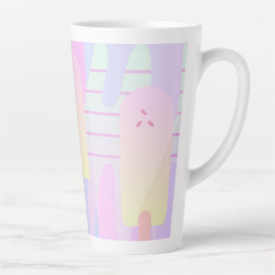 Ombre Summer Ice Cream Pop Stripes Drips Latte Mug