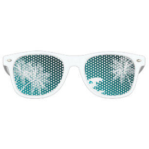OMBRÉ TEAL TROPICAL PALMS RETRO SUNGLASSES