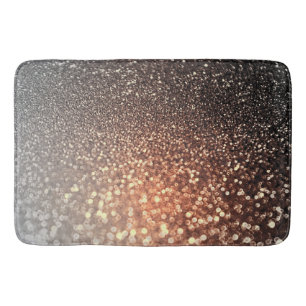 Ombre terracotta copper sparkle shiny glitter bath mat