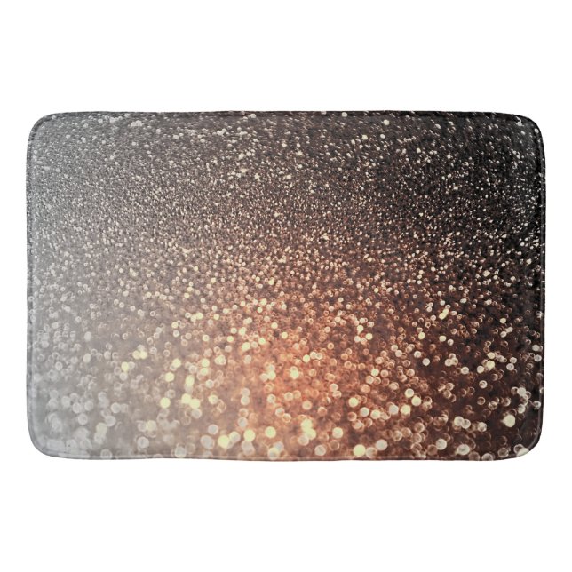 Ombre terracotta copper sparkle shiny glitter bath mat (Front)