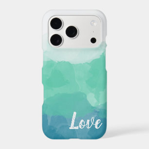 Ombre Turquoise Blue and Neo Mint Love Gradient