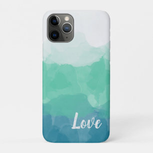 Ombre Turquoise Blue and Neo Mint Love Gradient Case-Mate iPhone Case