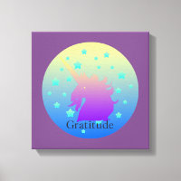 Ombre unicorn with word gratitude