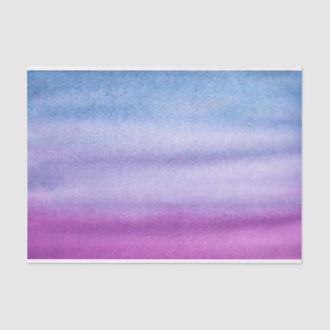 Ombre Watercolor Custom Purple/Blue Tissue Paper (Front)