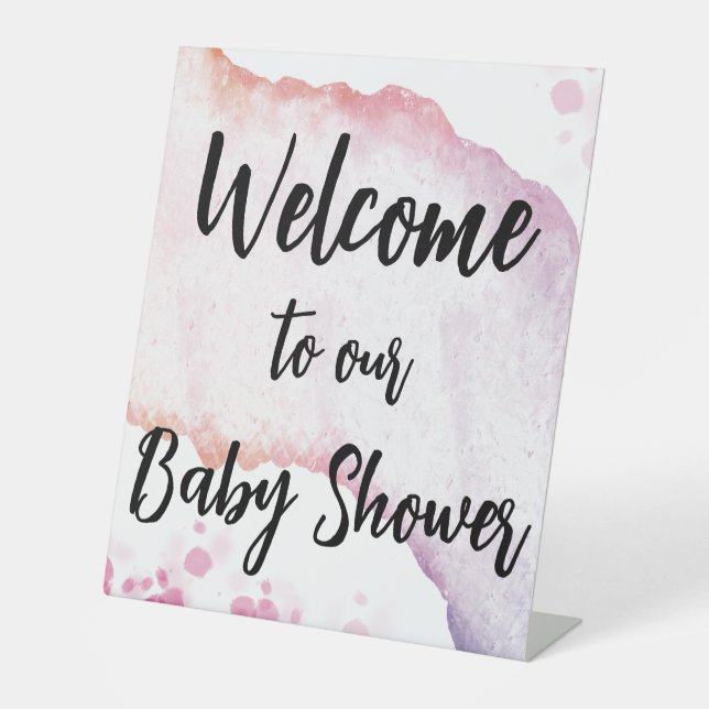 Ombre Watercolor Pedestal Sign (Front)