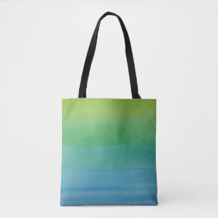 Ombre Watercolor Print Tote Mermaid Colours Bag
