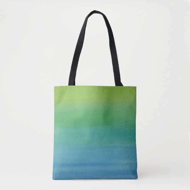Ombre Watercolor Print Tote Mermaid Colours Bag (Front)