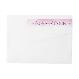 Ombre Watercolor Wedding Wraparound Labels - Pink