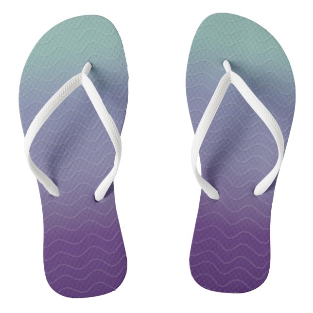 Ombré Waves - Teal & Purple Jandals (Footbed)