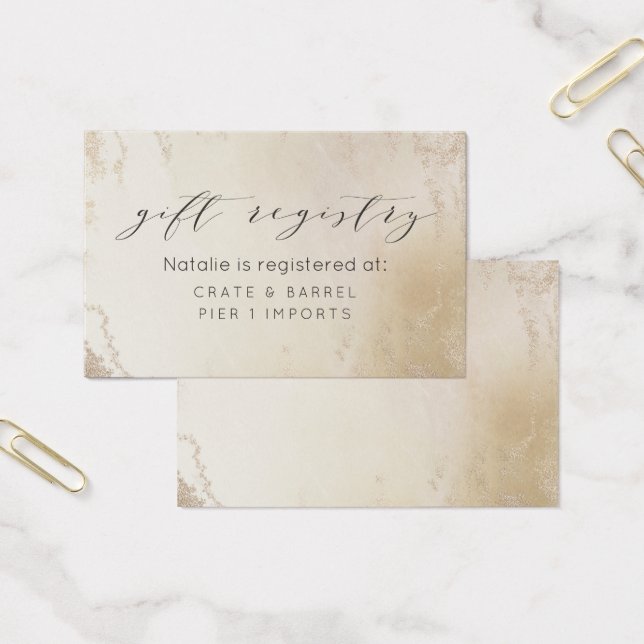 Ombre Yellow Gold Frost Gift Registry Insert Card (Office)