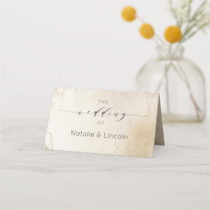 Ombre Yellow Gold Frosted Reserved Seating Wedding Place Card