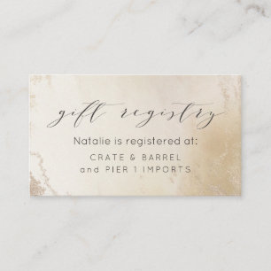 Ombre Yellow Gold Frosted Shower Gift Registry Enclosure Card