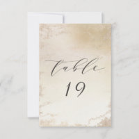 Ombre Yellow Gold Frosted Wedding Table Numbers