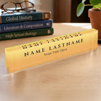 Ombré Yellow Orange Pastel Nameplate