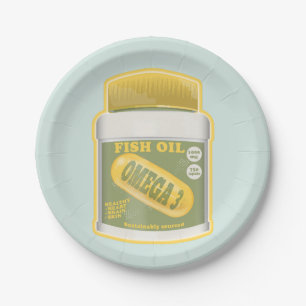 Omega 3 fish oil paper plate