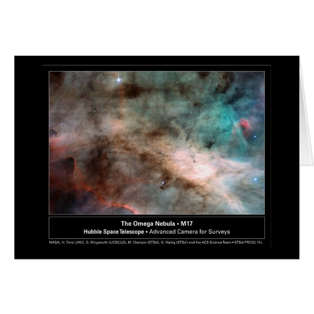 Omega Nebula M17 Hubble Telescope Photo (Front Horizontal)