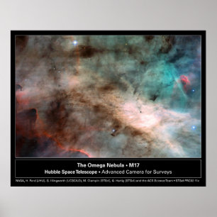 Omega Nebula M17 Hubble Telescope Photo Poster