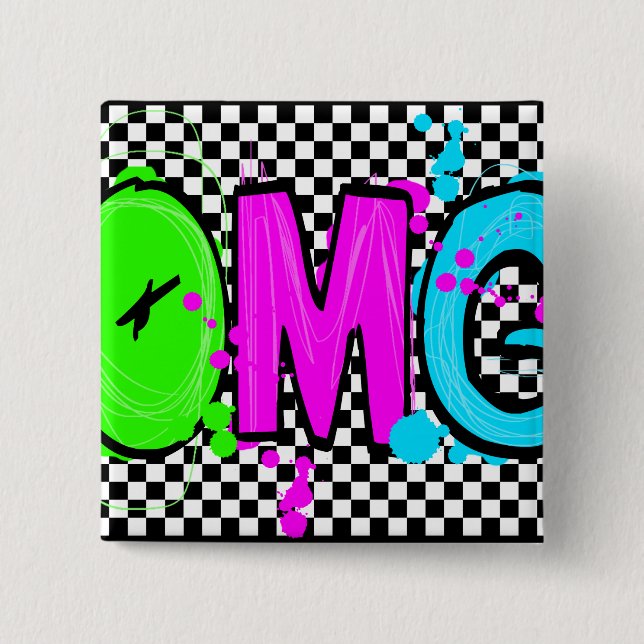 OMG! 15 CM SQUARE BADGE (Front)